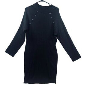 No Boundaries Womens Black Tight Knit Sweater Midi Size M/L/XL/XXL Bodycon Dress